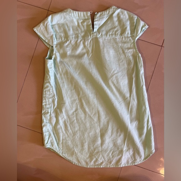 J.Crew Women's J.Crew short sleeve top fabric blouse light blue mint pullover - Picture 14 of 15